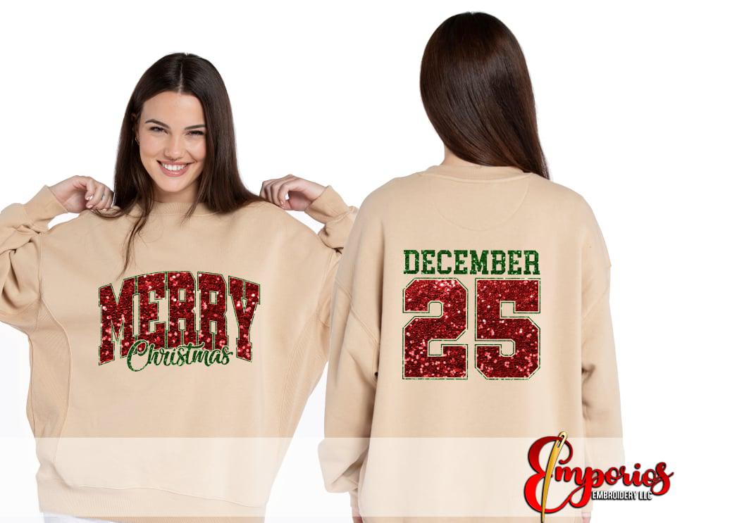 Christmas Sweatshirt – Merry & Bright Holiday Crewneck