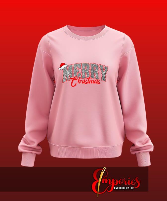 Merry Christmas Sweatshirt | Festive Holiday Crewneck for Women
