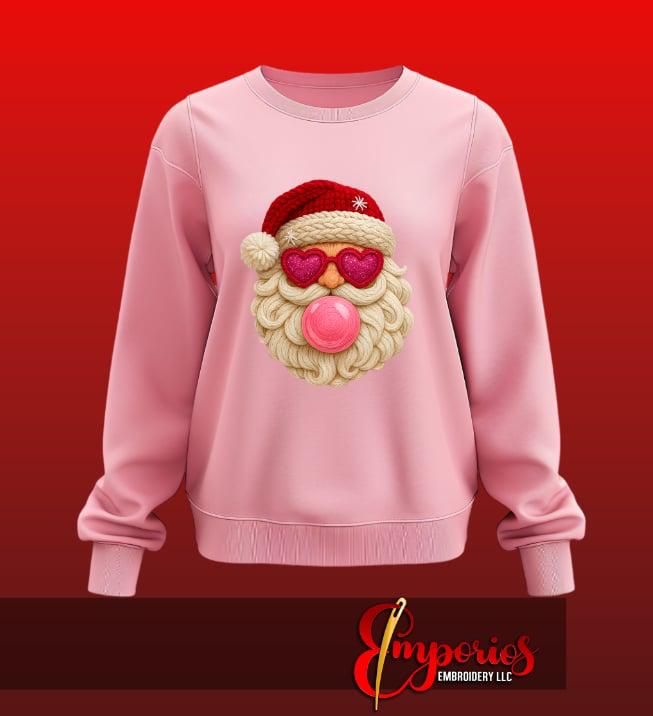 Crochet Santa Bubblegum Christmas Sweatshirt
