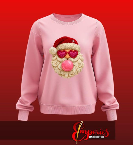 Crochet Santa Bubblegum Christmas Sweatshirt