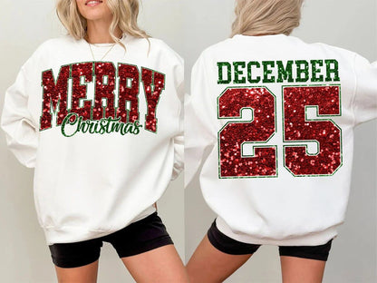 Christmas Sweatshirt – Merry & Bright Holiday Crewneck