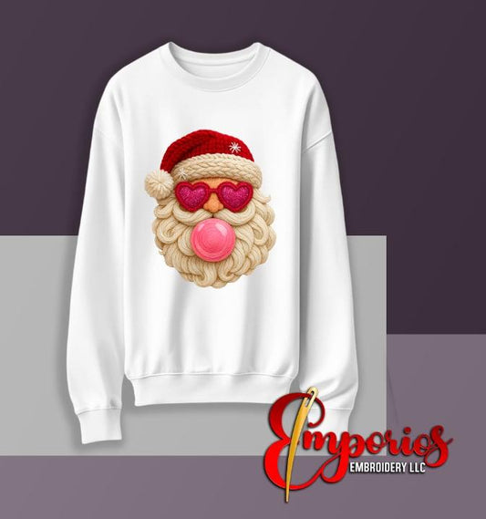 Crochet Santa Bubblegum Christmas Sweatshirt